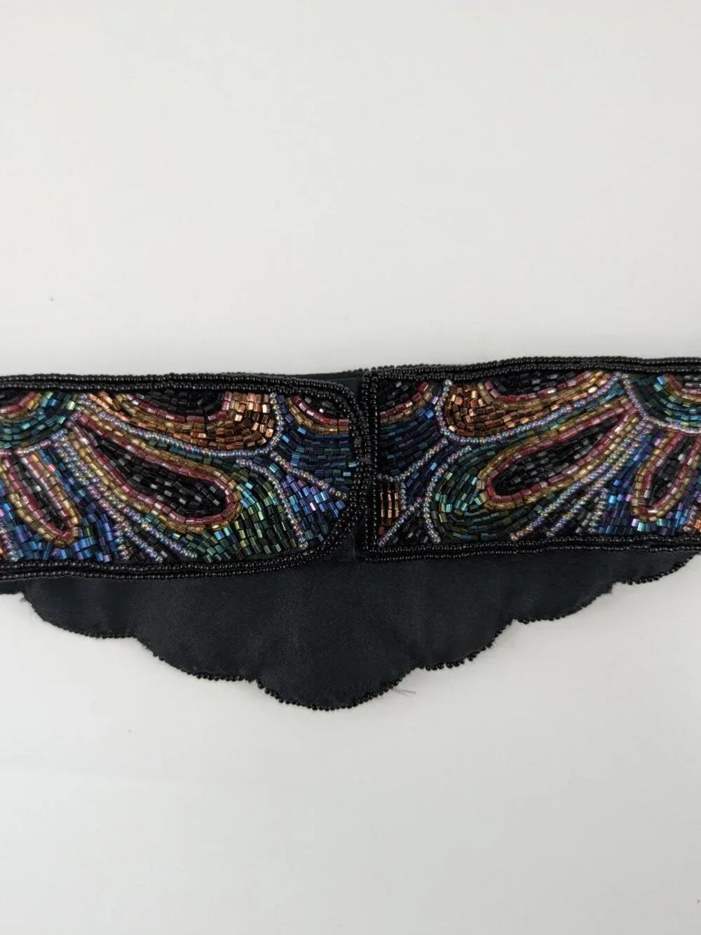 Vintage Magid Beaded Statement Belt Multicolor Geometric Pattern, Lined